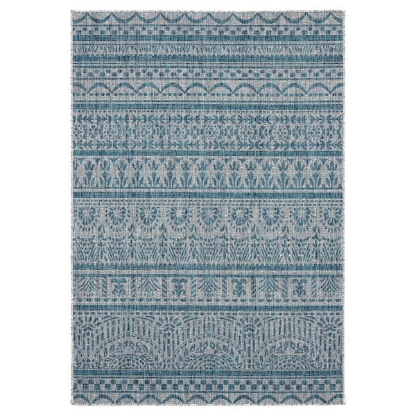 Manmade 7 ft. 10 in. x 10 ft. 6 in. Augusta Diani Aqua Rectangle Oversize Rug MA3642523 - main